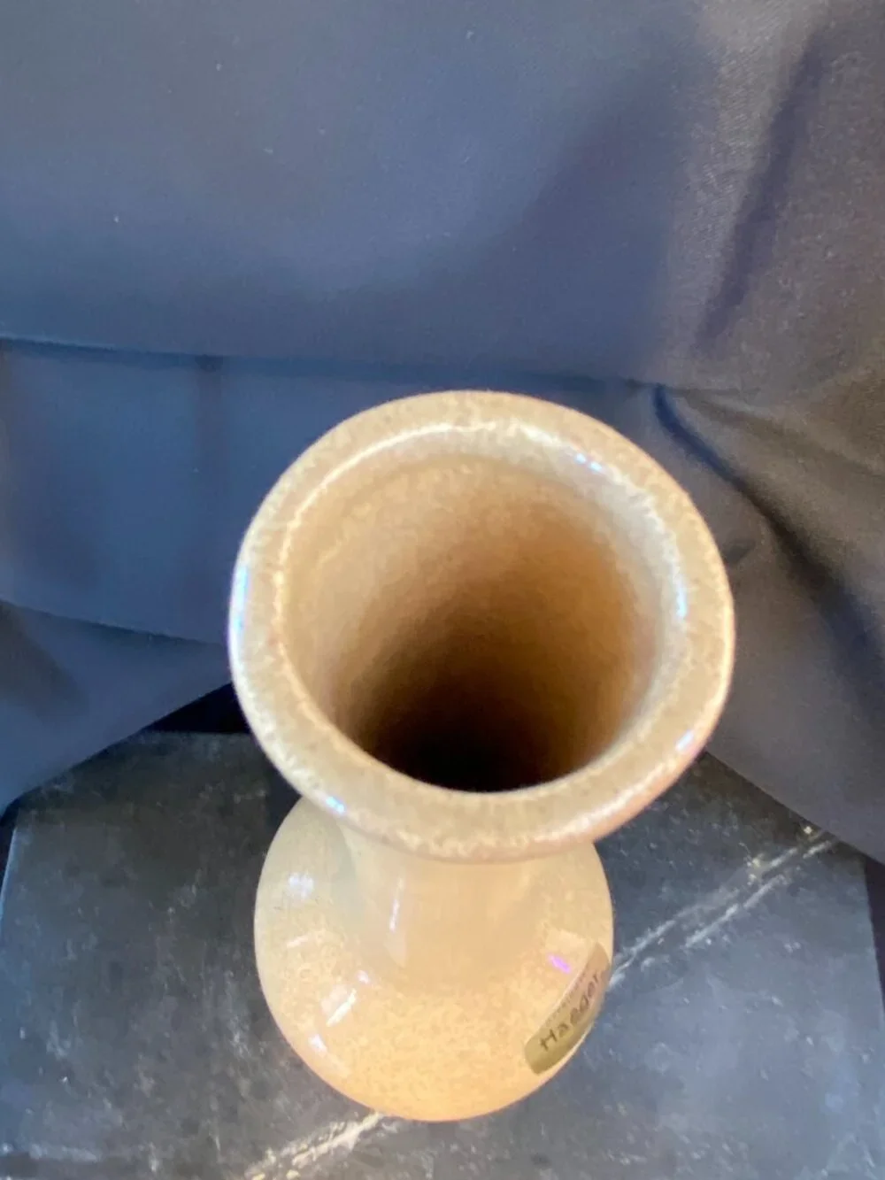 Vintage 1970s Haeger Pottery Mottled Gold Bud Vase #304 - Mint w/ Sticker